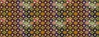 Raster resim. Güzel kumaş deseni. Doodle çiçekler ve dalları, otlar ve çiçekler. Elle çizilmiş.