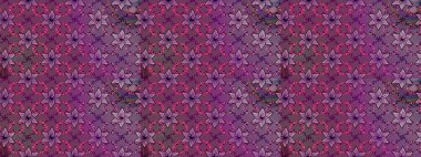 Raster illüstrasyonundaki çiçek desenli çizim. Suluboya tarzında mor renkte çiçekler.