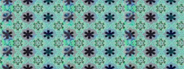 Renkli Bahar Teması eskiz kalıbı. Düz Çiçek Elementleri Tasarımı. Raster illüstrasyonundaki çiçek desenli çizim. Mavi ve nötr renkte çiçekler.