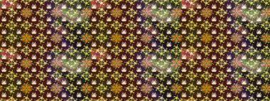 Raster resim. Güzel kumaş deseni. Doodle çiçekler ve dalları, otlar ve çiçekler. Elle çizilmiş.