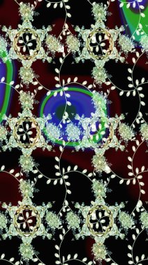 Süslü kumaş deseni. Çiçekli çiçek deseni, suluboya. Raster deseni.