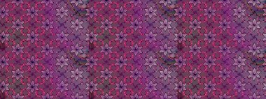 Raster illüstrasyonundaki çiçek desenli çizim. Suluboya tarzında mor renkte çiçekler.