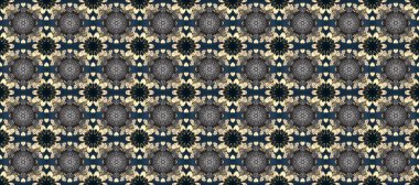 Şam, tasarım için kusursuz desen. Gri, mavi ve bej renklerde ve altın elementlerde pürüzsüz desen.