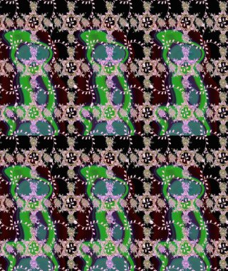 Bahar çiçekleriyle güzel bir çiçek deseni çizmişsin. Güzel kumaş deseni. Raster illüstrasyonu.