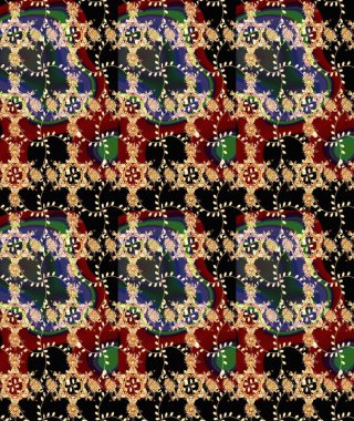 Renkli siyah çizim kalıbı. Elle çizilmiş sonbahar çiçeği deseni. Siyah renkli çiçekler. Doodle tarzı. Tekstil ve kapak tasarımı için mükemmel.