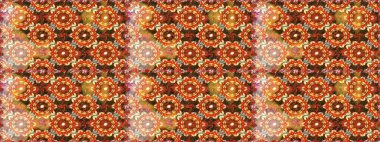 Klasik klasik klasik arka plan. Geleneksel oryantasyon süsü. Klasik raster sarısı, kusursuz desen. Kahverengi renklerde, altın elementlerle kusursuz desen.