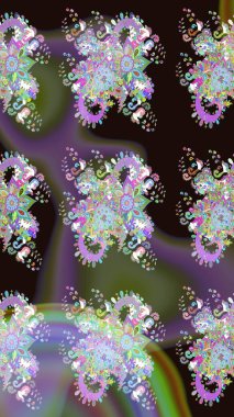 Küçük çiçekte hoş bir çiçek deseni var. Gri renkler ve parlak çiçekler üzerine soyut çizim deseni. Çiçek elementli zarif raster dokusu..