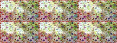 Küçük çiçekteki sevimli çiçek deseni. Bir sürü nötr ve soyut çiçekli tropikal desenler. Varicoloneutral raster kusursuz illüstrasyon.