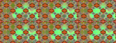 Parlak çiçekli kolaj çiçekleri yeşildir. Çiçek tasarımı için inanılmaz bir kolaj cenneti tarzı. Çiçekli zambaklar dikişsiz arkaplan.