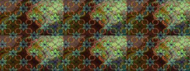 Kahverengi renkli çiçekler. Çizim çiçek deseni duvar kâğıdı olarak kullanılabilir. Raster illüstrasyonu.