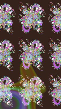 Yumuşak, yaz çiçekli arka plan. Çiçekli karalama şeklinde Raster çiçek deseni. Mor renkte çiçekler.