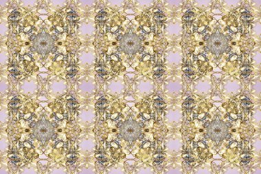 Bej ve nötr renklerde altın elementler. Barok tarzında kusursuz bir doğulu süsü. Geleneksel klasik raster altın pürüzsüz desen.