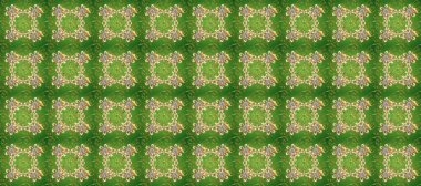 Noel, kar tanesi, yeni yıl 2019. Yeşil, bej ve altın elementli nötr renklerde kusursuz vintage desen.