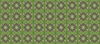 Dekoratif simetri arabesk. Kusursuz ortaçağ çiçek deseni. Doğum günü kartı, davetiye ya da afiş için iyidir. Raster illüstrasyonu. Altın yeşile, gri ve bej renklere.