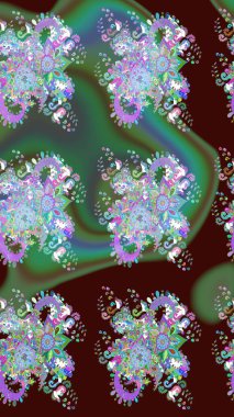 Kahverengi renkte çiçekli çiçek deseni. Suluboya tarzında kahverengi renkte çiçekler.