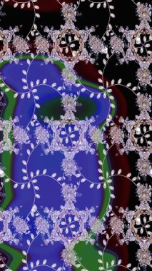 Mavi renkli çiçekler. Raster illüstrasyonunda çiçek deseni çizimi.