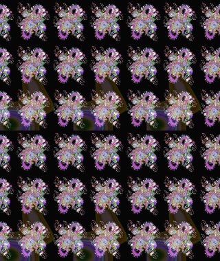 Çiçekli el çizimi çizimi deseni. Modern gelişim, siyah raster arka plan duvar kağıdı çizimi, klasik çizgiler, desenli çiçekler, çiçekli süsler..