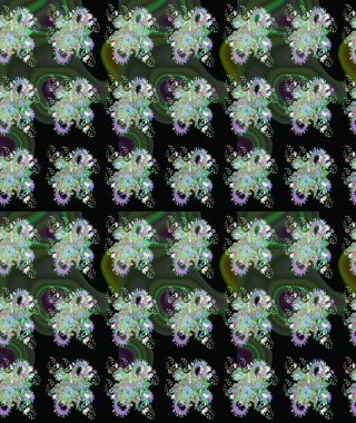 Yapraklı çizim şekli. Davetiye ve kartpostal tasarımı için dekoratif çiçek unsurları. Şirin, zarif çiçekler Raster illüstrasyonu. Tekstil için figür. Poster veya kapak için arkaplan.