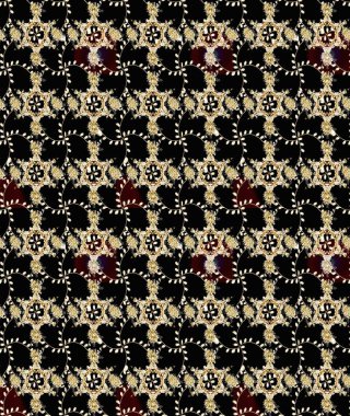 Siyah renklerde. Raster illüstrasyonu. Taslak dekoratif arka plan, çiçek mandala. Çiçek..