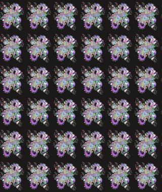 Küçük çaplı çiçeklerdeki basit şirin desenler. Tekstil veya kitap kapakları, imalat, duvar kağıtları, baskı, hediye paketi ve yapıştırma kitabı için çiçek eskizi geçmişi. Raster illüstrasyonu.