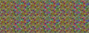 Renkli Yaz Temalı Kusursuz Arkaplan. Düz Çiçek Elementleri Tasarımı. Raster Illustrasyon 'da moda olmayan çiçek deseni. Güzel kumaş deseni.