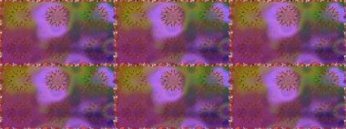 Bahar çiçekleri dallı desen, mor renkler ve çiçek silueti. Raster deseni.