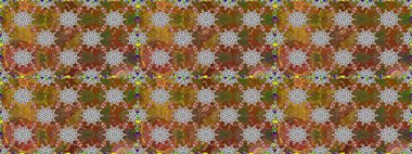 Renkli Bahar Temalı Kusursuz Arkaplan. Kusursuz çiçek deseni. Raster illüstrasyonu. Düz Çiçek Elementleri Tasarımı. Asya tekstil tarzında. Güzel kumaş deseni.