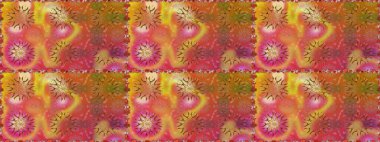 Parlak çiçekli kolaj çiçekleri turuncu. Çiçekli zambaklar kusursuz bir arka plan. Çiçek tasarımı için inanılmaz kolaj cennet tarzı..