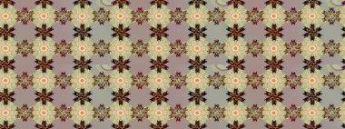 Şirin çiçekli, desenli, gri ve nötr renklerde renkli eskiz deseni. El çizimi çiçek çizimi deseni (fayans). Tekstil için suluboya çizim deseni.