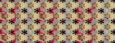 Renkli Yaz Temalı eskiz kalıbı. Raster illüstrasyonundaki çiçek desenli çizim. Düz Çiçek Elementleri Tasarımı. Tarafsız ve bej renkli çiçekler.