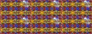 Kahverengi ve sarı renkte etnik çiçeklerle süslenmiş zarif bir eskiz şekli. Raster Çiçek İllüstrasyon Şirin Tekstil.