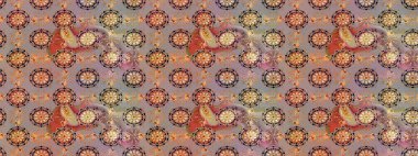 Raster illüstrasyonu. Bej ve gri renklerde. Bej ve gri renkte bej ve gri papatyalar..