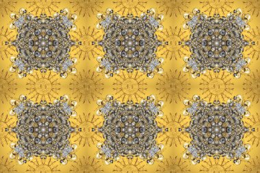 Barok tarzında kusursuz bir doğulu süsü. Sarı, gri ve bej renklerde ve altın elementlerle geleneksel klasik altın sarısı desen.