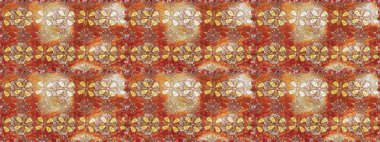 Kusursuz bir arka plan modeli. Raster - stok. Suluboya, elle çizilmiş. Vadinin çiçekleri kahverengi renklerde.