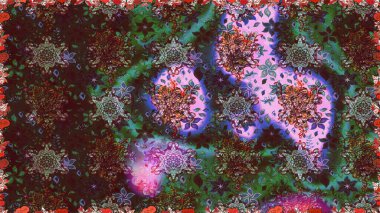 Arkaplan dokusu, duvar kağıdı, kahverengi renkli çiçek teması. Kabile sanatı boho baskısı, klasik çiçek arkaplanı. Soyut etnik raster pürüzsüz desen.