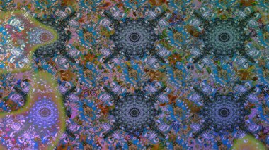 Mavi renkli şirin tekstil tarzında. Raster illüstrasyonu. Çiçek arkaplan. Renkli, pürüzsüz desen. Çiçek duvar kağıdı.