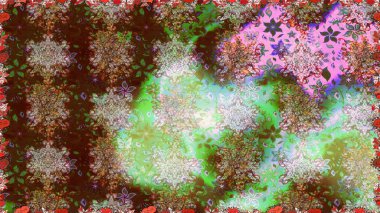 Düz Çiçek Elementleri Tasarımı. Çiçek deseni. Raster kusursuz. Güzel kumaş deseni. Renkli Bahar Teması Kusursuz Arkaplan.