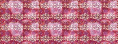 Raster düz çiçekleri pürüzsüz desen. Hediye ambalaj kağıdı, tebrik kartları, posterler ve pankart tasarımı. Pembe renkte çiçekler.