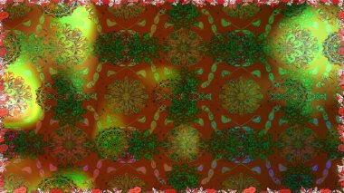 Moda baskıları için zarif bir şablon. Parlak renkli çiçekleri ve kahverengi renkli yaprakları olan kusursuz çiçek desenleri. Halk tarzı. Modern çiçek arkaplanı.