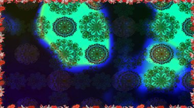 Gri renkli etnik çiçeklerle kusursuz bir desen. Raster Çiçek İllüstrasyon Şirin Tekstil.