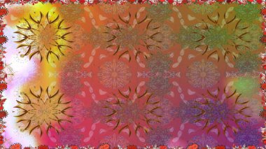 Renkli Bahar Tema dikişsiz desen Arka Plan. Düz Çiçek Elemanları Tasarım. Süslü kumaş deseni. Raster illüstrasyon dikişsiz Çiçek Desen.