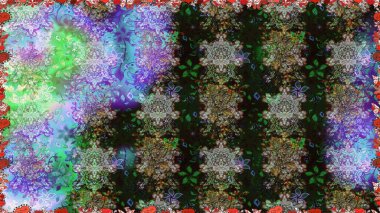 Tekstil tasarımı için gri renkli geleneksel halk çiçekleri buketi. Çiçeksiz desenli nakış işlemeli gelincikler ve vadi zambaklarıyla.