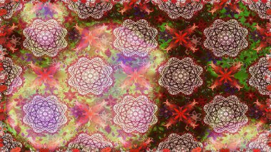 Çiçekli, suluboya desenli kusursuz çiçek deseni. Süslü kumaş deseni. Raster deseni.