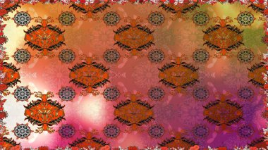 Kahverengi renkli çiçekler. Raster illüstrasyonunda kusursuz çiçek deseni.