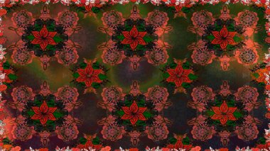 Çiçek kompozisyonu. - Kahverengi çiçekler. Doğa. Raster deseni. Çiçek arkaplan. Küçük çiçekte güzel bir desen var. Çiçek kolajı.