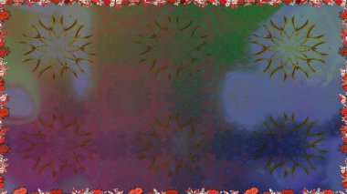 Çiçeksiz desenli arka plan, darbeler, sıçramalar, yaz çiçekleri. Kahverengi renkli çiçekler. Raster illüstrasyonu.