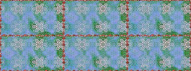 Güzel kumaş deseni. Düz Çiçek Elementleri Tasarımı. Raster Illustrasyon 'da moda olmayan çiçek deseni. Renkli Yaz Temalı Kusursuz Arkaplan.