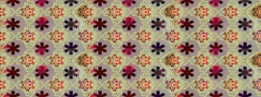 Tarafsız ve gri renklerde şirin tekstil tarzında. Çiçek arkaplan. Raster illüstrasyonu. Renkli çizim kalıbı. Çiçek duvar kağıdı.