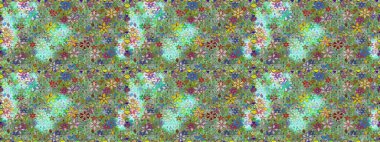 Düz Çiçek Elementleri Tasarımı. Renkli Bahar Temalı Kusursuz Arkaplan. Karalama çiçeği. Güzel kumaş deseni. Zentangle soyut çiçekleri. Raster illüstrasyonu.