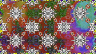 Raster illüstrasyonunda kusursuz çiçek deseni. Gri renkli çiçekler.